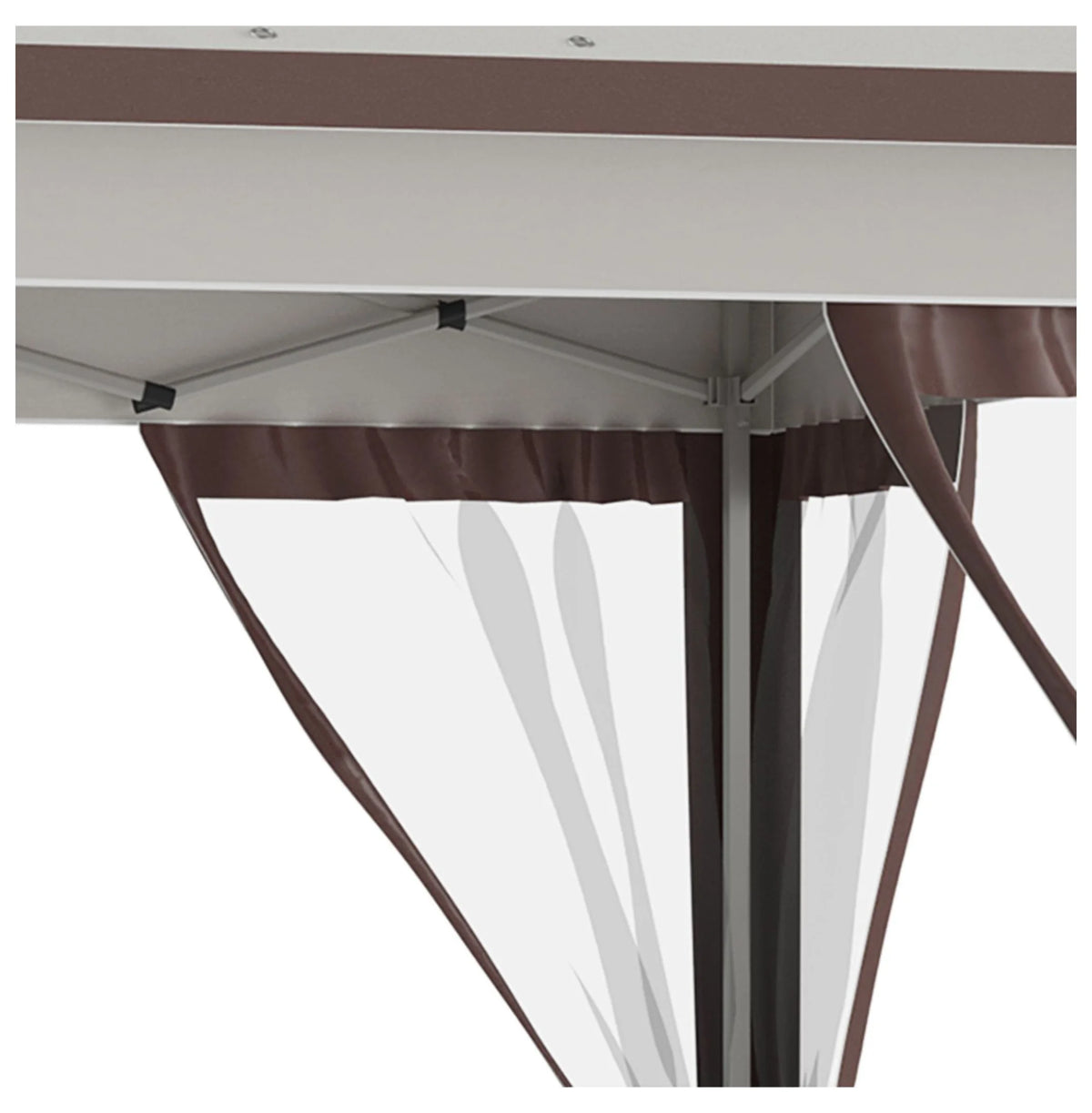 12' x 12' Pop Up Canopy Tent with Netting and Carry Bag, Instant Sun Shelter with 137 sq.ft Shade, Beige and Brown