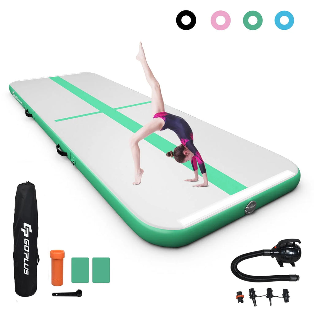 Goplus 13FT Air Track Inflatable Gymnastics Tumbling Mat w/ Pump Green
