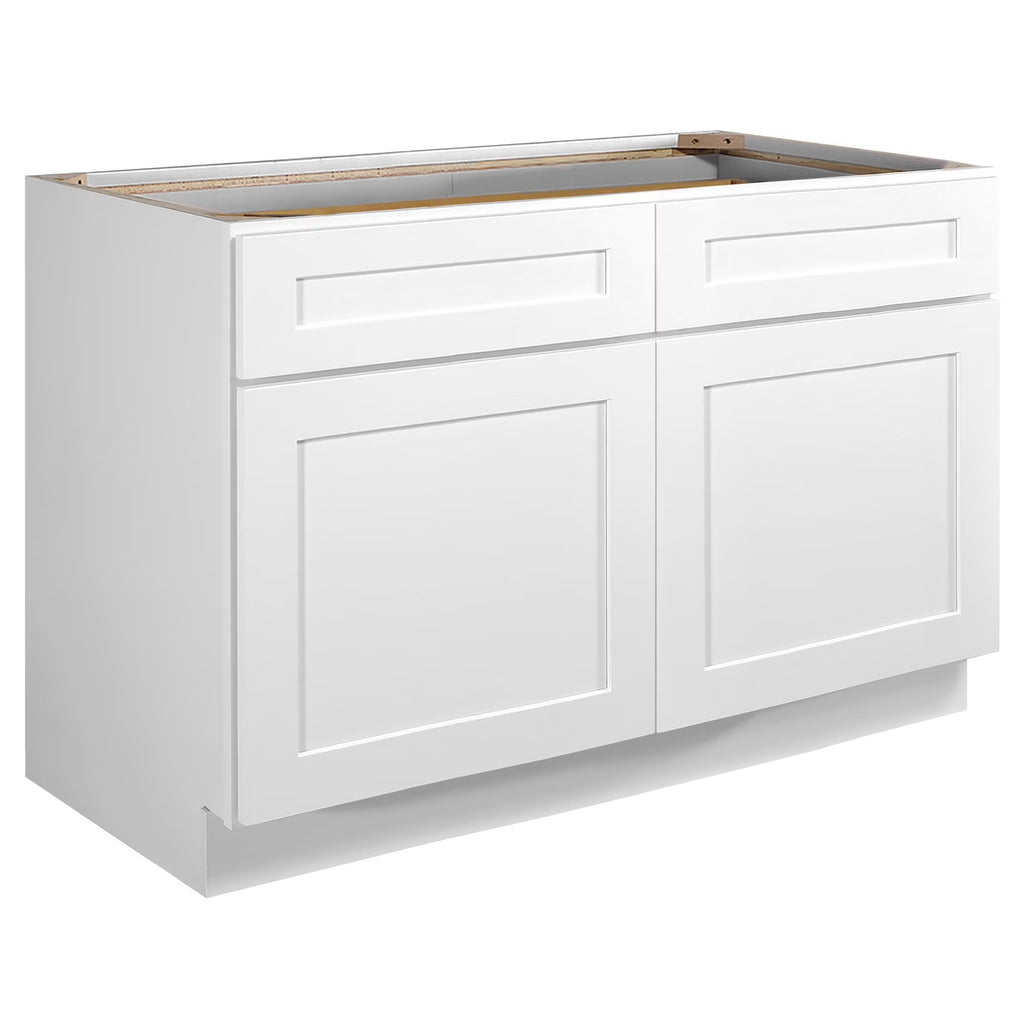 Design House Brookings Ready to Assemble Wood Shaker 2-Door and 2-Drawer Kitchen Base Cabinet (48 x 34.5 x 24), Sherwin Williams? White