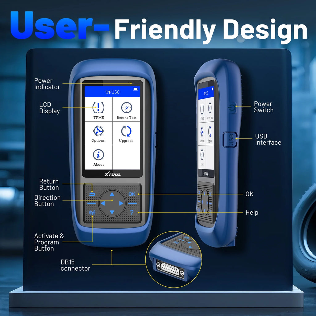 XTOOL TP150 TPMS Pr0gramming Tool, TPMS Relearn Tool, Activate/Relearn All Known TPMS Sensors (315/ 433MHz), Program XTOOL TS100 Sensors, TPMS Reset Diagnosis Tool