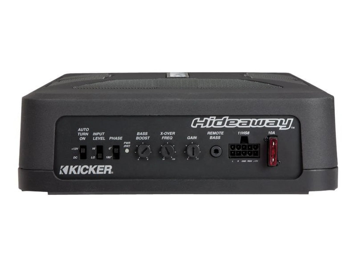 Kicker Wireless Compact Powered Car Subwoofer, Black, 8"