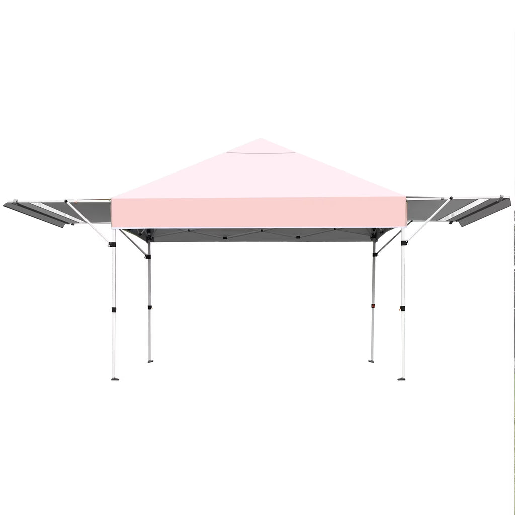 Patiojoy 10x17ft Pop up Canopy  3 Height Adjustment Folding Tent with Roller Bag White