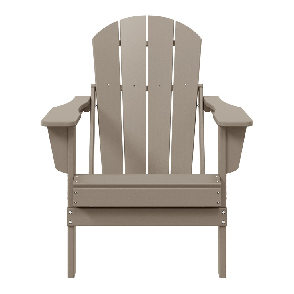 Westintrends Outdoor Folding HDPE Adirondack Chair, Patio Seat, Weather Resistant, Dark Brown