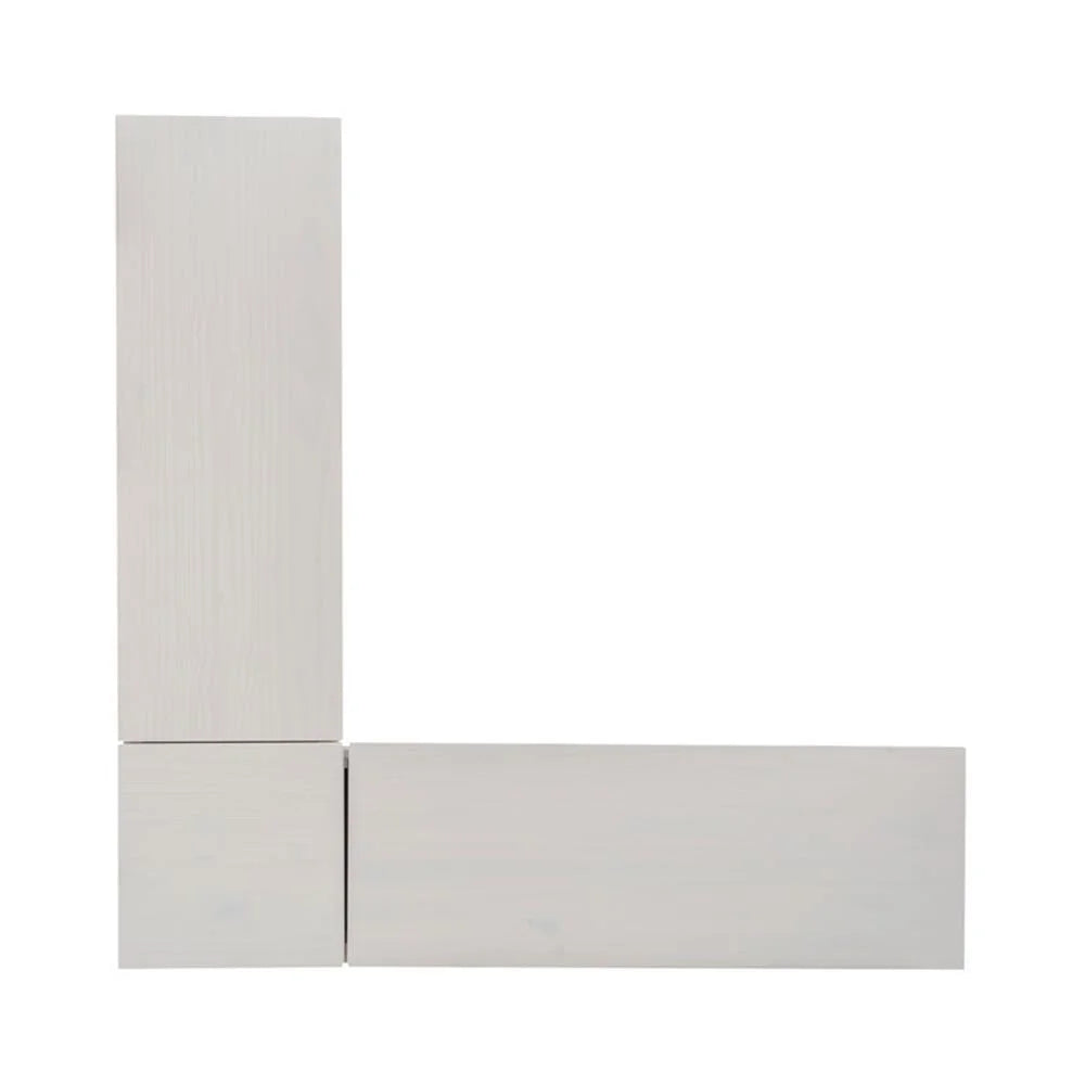 Pemberly Row Natural White Wood Nook With Green Polyester Fabric Cushions