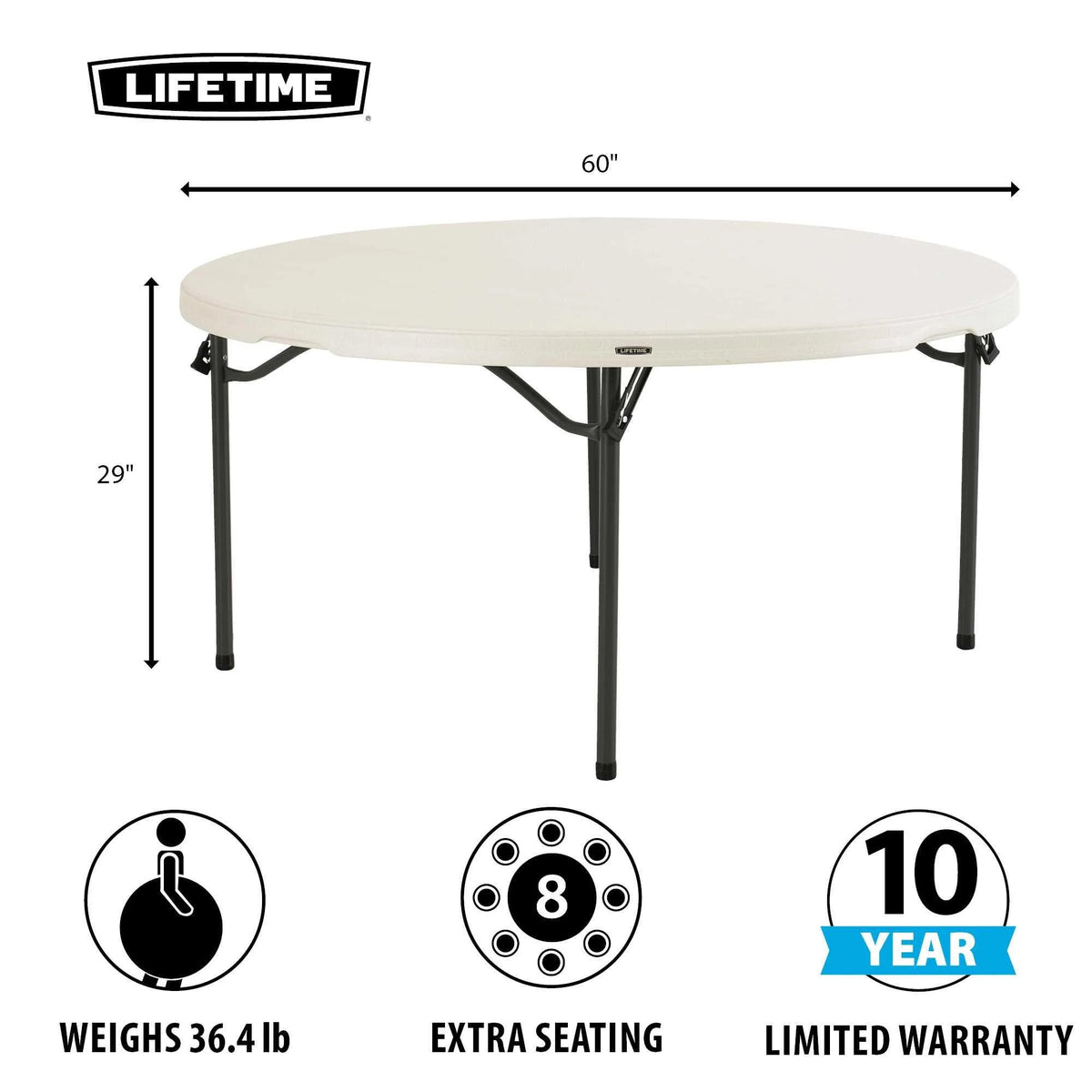 Lifetime 60-inch Round Nesting Table - 4 Pk (Commercial) - 480301