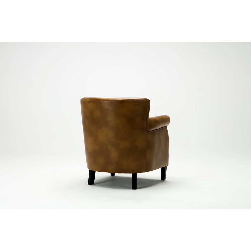 Comfort Pointe Holly Navy Blue Faux Leather Club Chair with Nail Head Trim