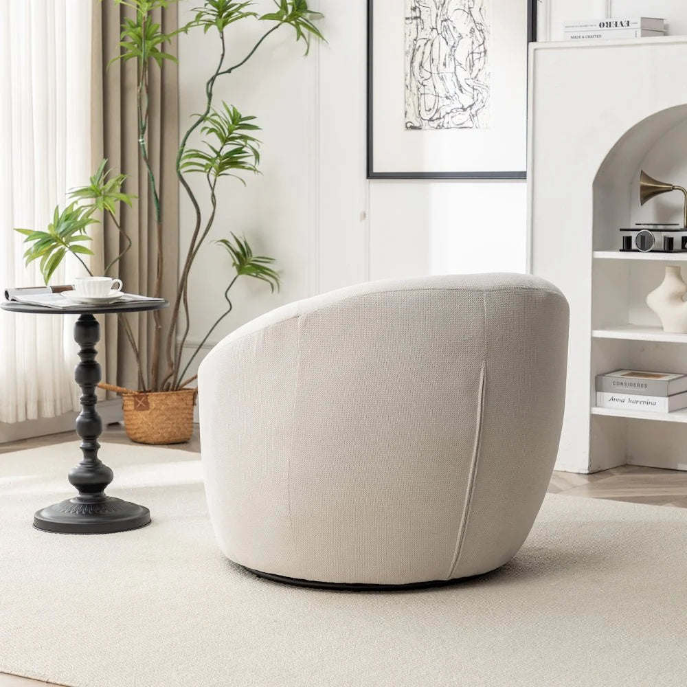 Roundhill Furniture Winnie Modern Barrel Chair, 360 Swivel