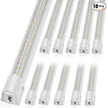 VEVOR 10 Pack LED Shop Light, 8 FT, 80W Linkable Shop Light Fixture, 10000 LM Ceiling Lights 59 in Power Cords with ON/OFF Switch 48 in Connector Cables, for Garage Warehouse Home Workkshop