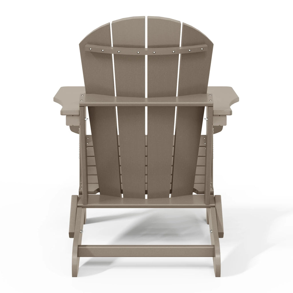 Westintrends Outdoor Folding HDPE Adirondack Chair, Patio Seat, Weather Resistant, Dark Brown
