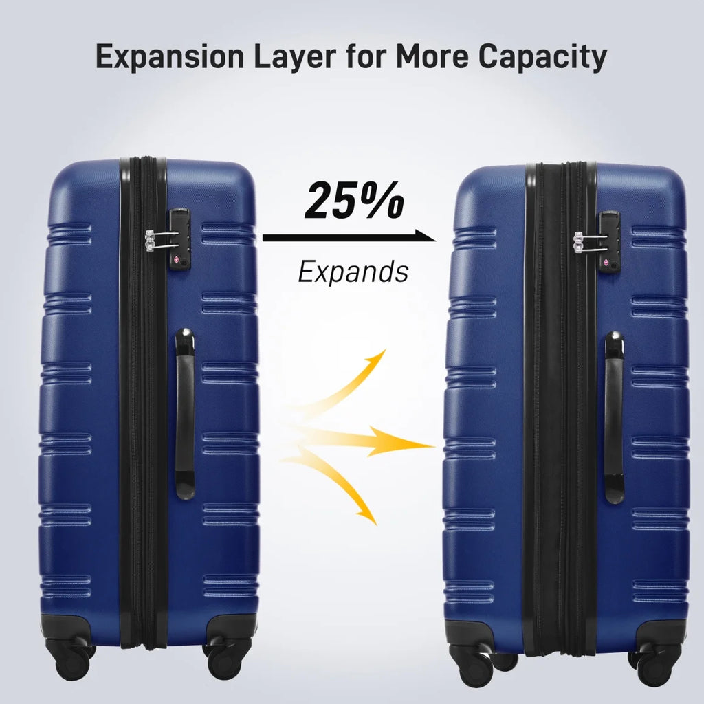 Luggage Sets 3 Piece, Hardside Expandable Ultra Durable PC Lightweight Carry On, Travel Suitcase Set with TSA Lock Spinner Wheels, Multicolor Purple