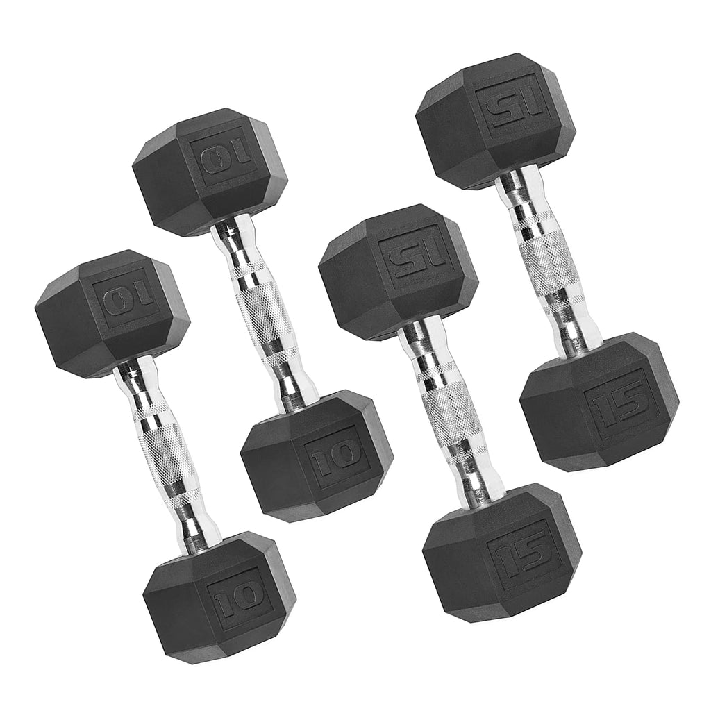 CAP 150lb Rubber Hex Dumbbell Set