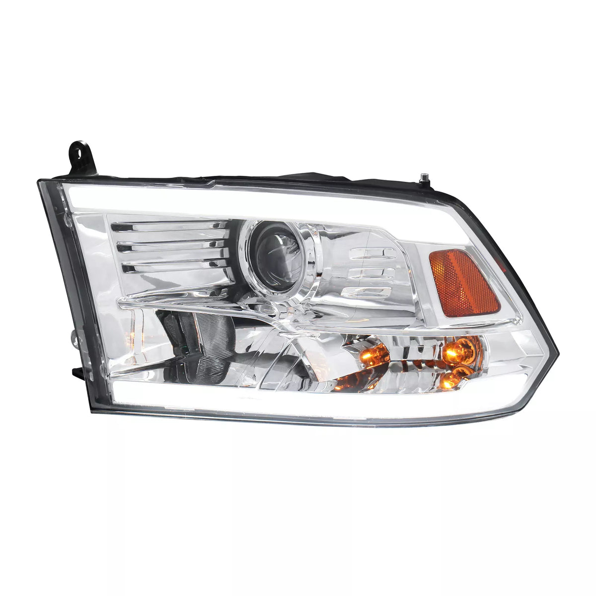 MOSTPLUS Pair LED DRL Chrome Headlight for 2009-2018 Dodge Ram 1500 2500 3500 Halogen