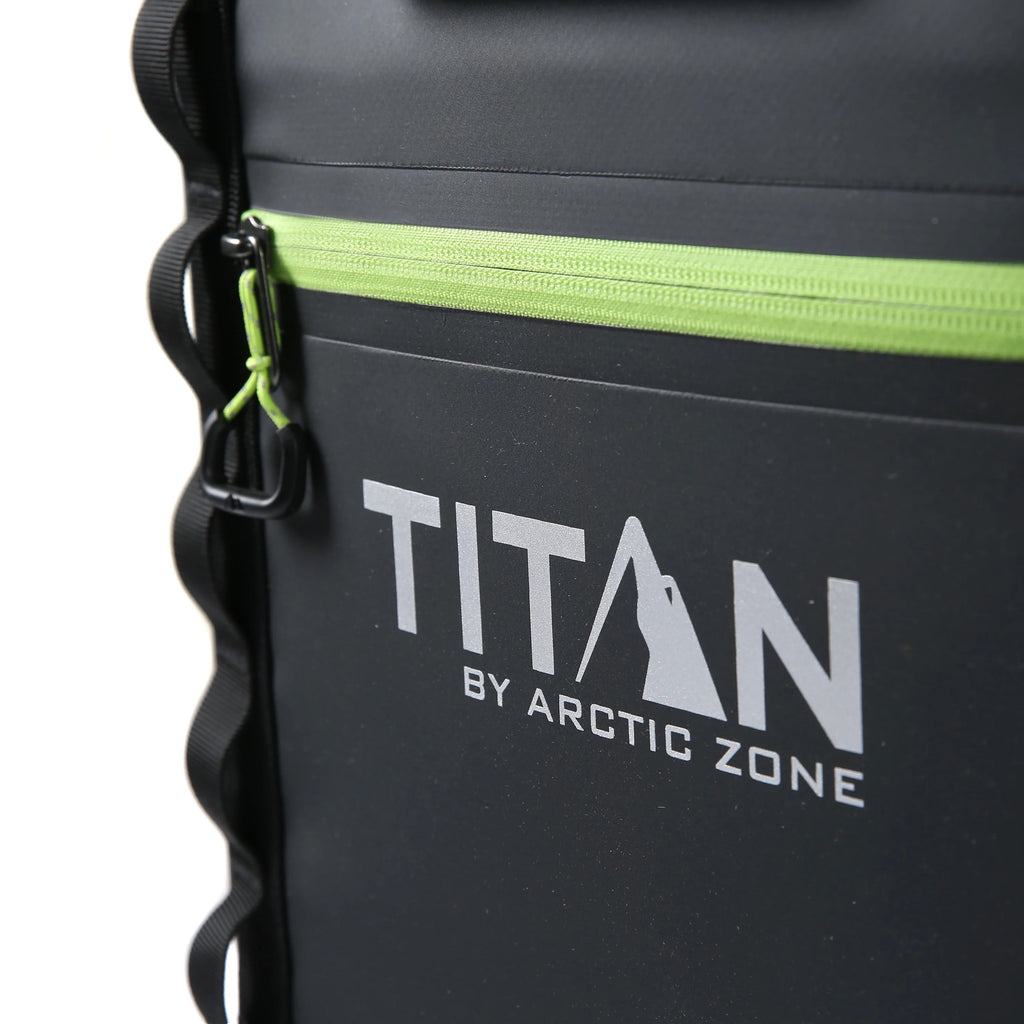 Titan by Arctic Zone 36 Can, 24 Quart Welded Soft Cooler with Waterproof Exterior & Leak Proof Latch, Black