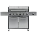 Kenmore 6-Burner Propane Gas Grill with Side Burner, PG-40611S0L, Stainless Steel with Black Trim