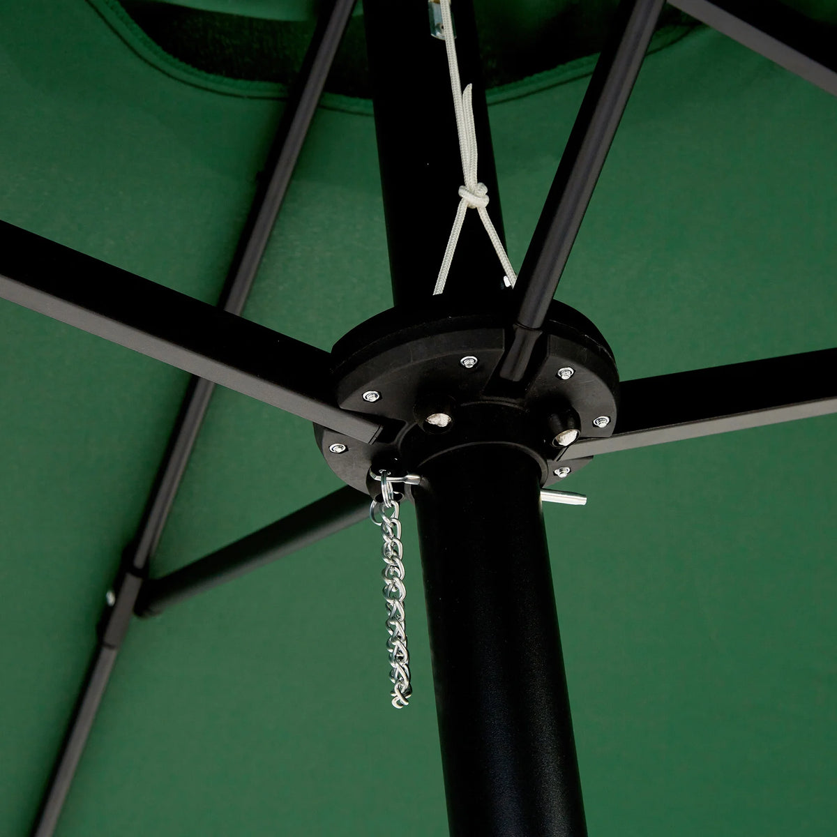 Outdoor Patio Umbrella, 15FT Double-Sided Solar Umbrella with Crank, Large Umbrella for Pool Yard, with 12pcs Steel Ribs, Dark Green