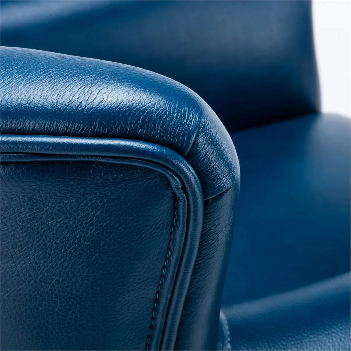 Comfort Pointe Holly Navy Blue Faux Leather Club Chair with Nail Head Trim