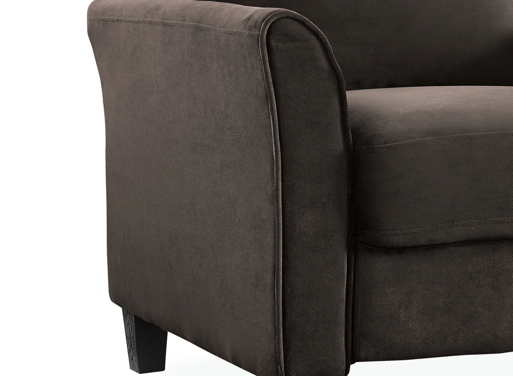 Lifestyle Solutions Alexa Sofa with Rolled Arms, Gray Fabric