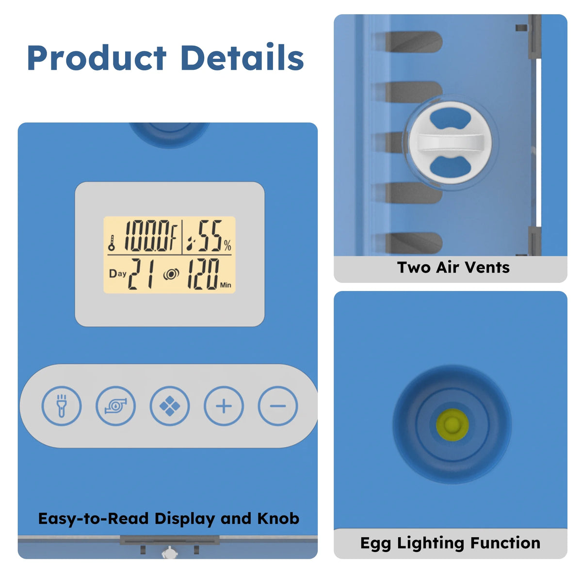 Montary 56 Egg Incubator: Auto Turning, Humidity Control & Water Refill for Chicken/Duck/Goose Eggs w/ Candler