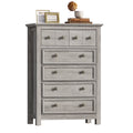 6 Drawer Wood Dresser for Bedroom, Chest of Drawers, Storage Organization Unit for Clothing, Gray
