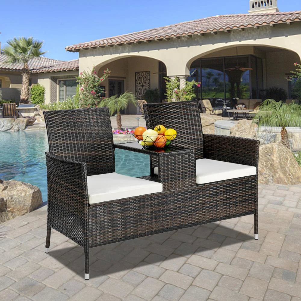 UBesGoo Set of 2 Wicker Chairs, Rattan Furniture Dining Chairs for Kitchen, Living Room, Wicker Conversation Bistro Chairs for Outdoor and Indoor, Brown