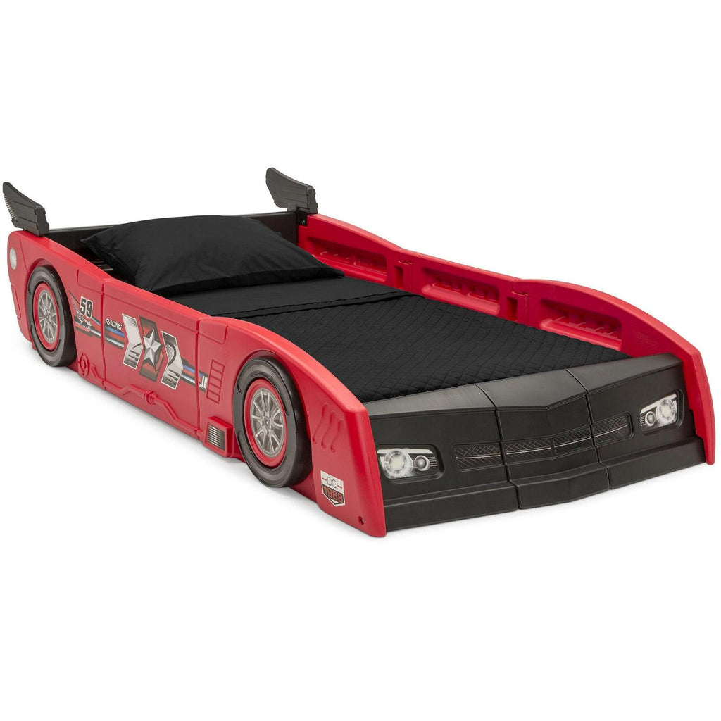 Delta Children Grand Prix Kids Plastic Toddler Bed-Twin. Red