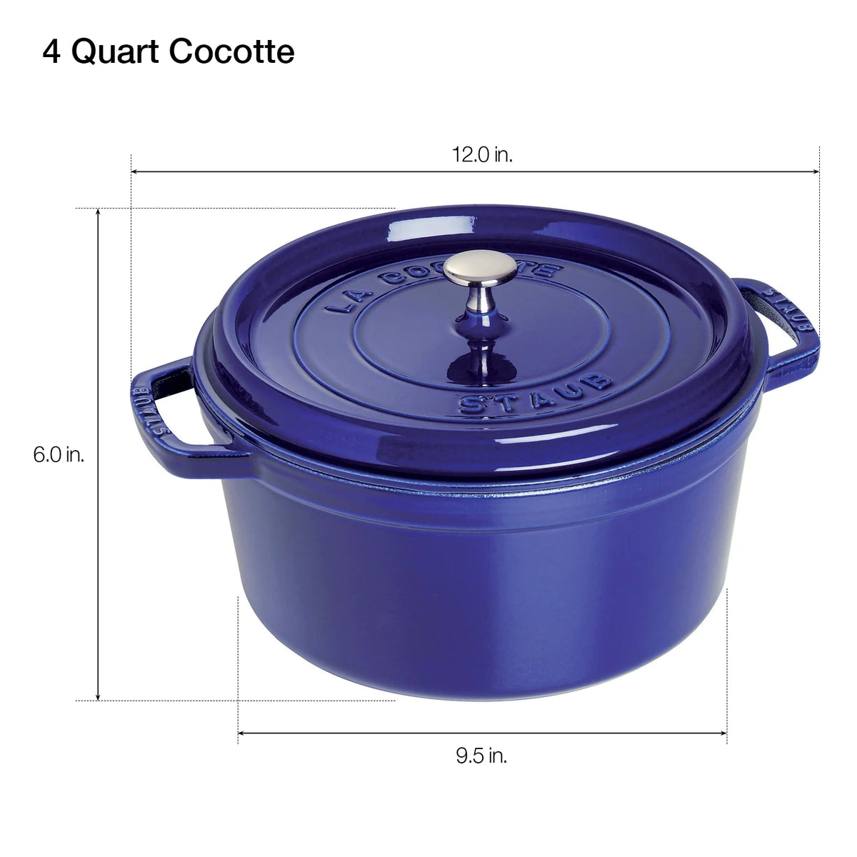 Staub Cast Iron 4-qt Round Cocotte - Matte Black