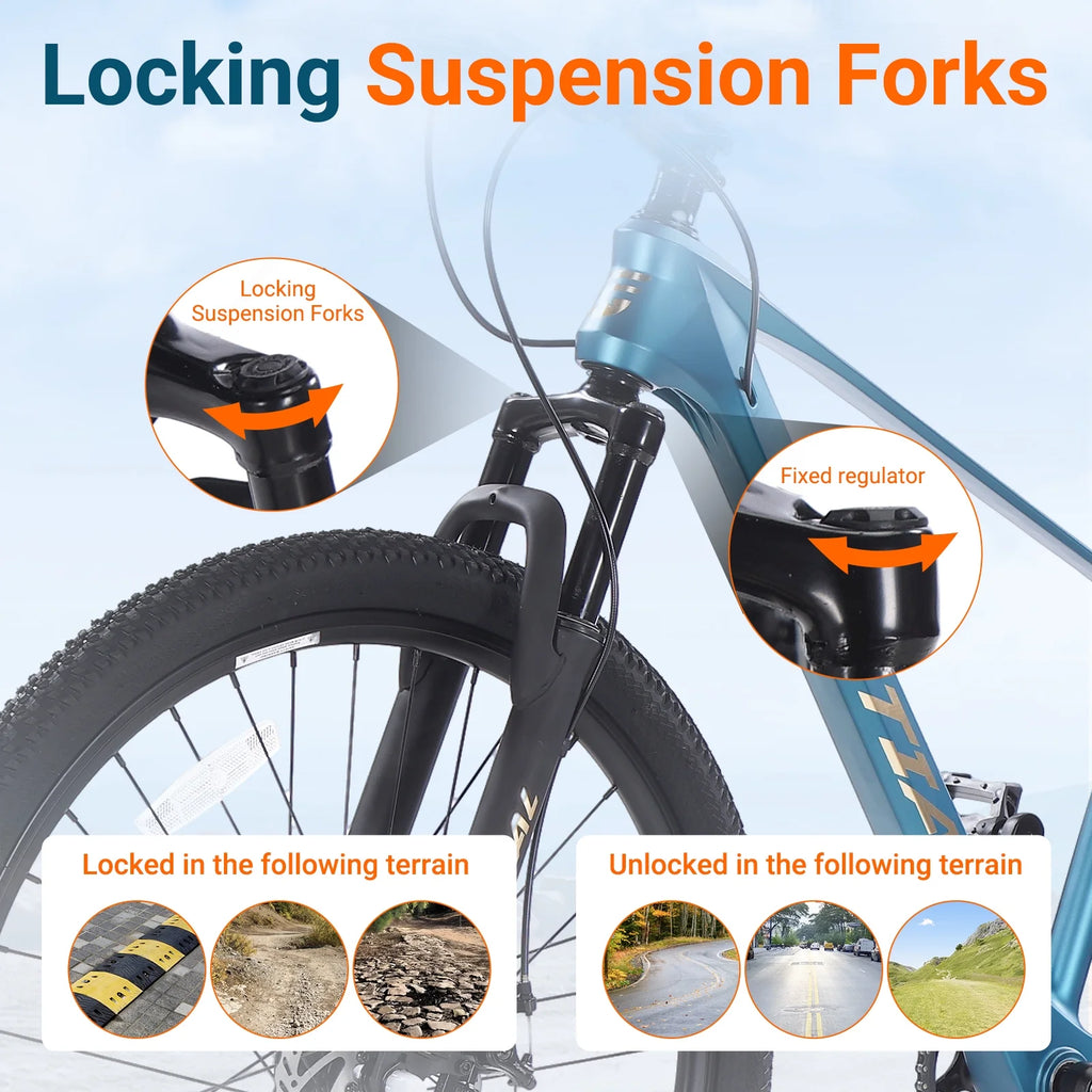 SPATIAL 24/26/27.5/29 inch Mountain Bike,8/21 Speed Lightweight Aluminum Magensium Frame Mountain Bicycle,Fits Men Women Teenagers Adult Disc Brake MTB Bicycle