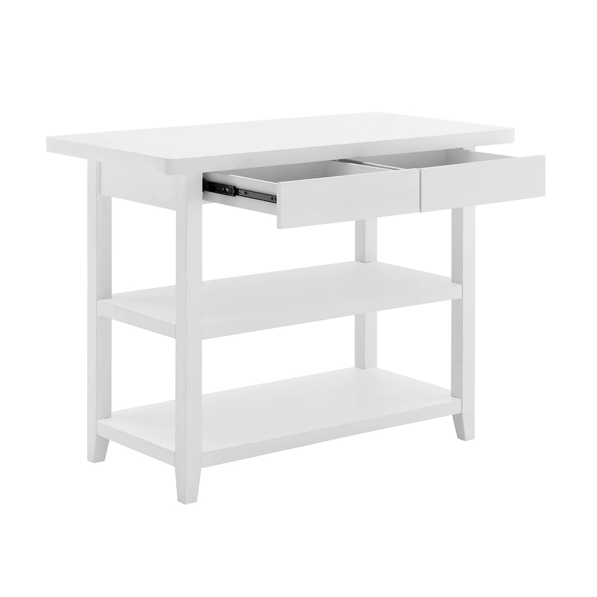 Better Homes & Gardens Reading Wood Kitchen Island with 2 Shelves and Drawers, Walnut Color