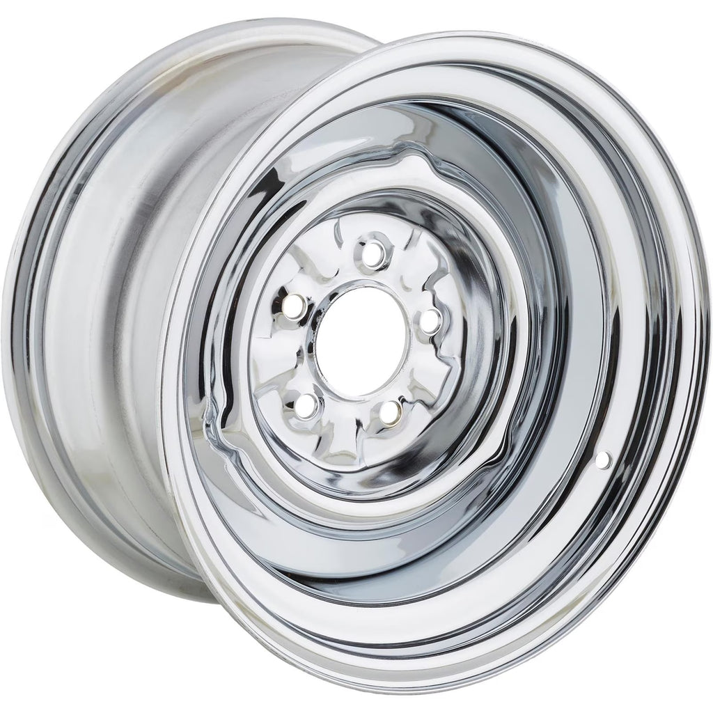 O/E Style Hot Rod Chrome Steel Wheel, 15x8, 5x4.5,