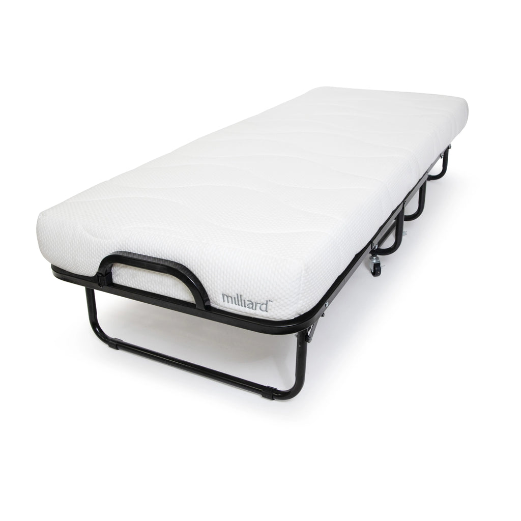 Milliard Diplomat Folding Bed Cot Size - with Luxurious Memory Foam Mattress and a Super Strong Sturdy Frame 75 x 31