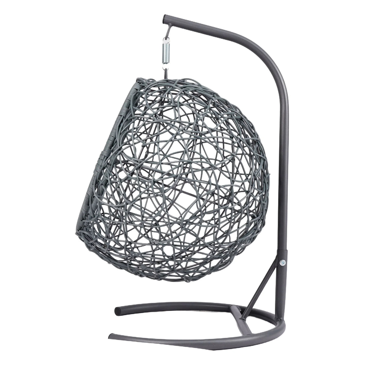 Cat Swing Bed with Stand & Cushion, Cat Egg Chair with Rattan Wicker Appearance, Indoor Hanging Swinging Cat Bed