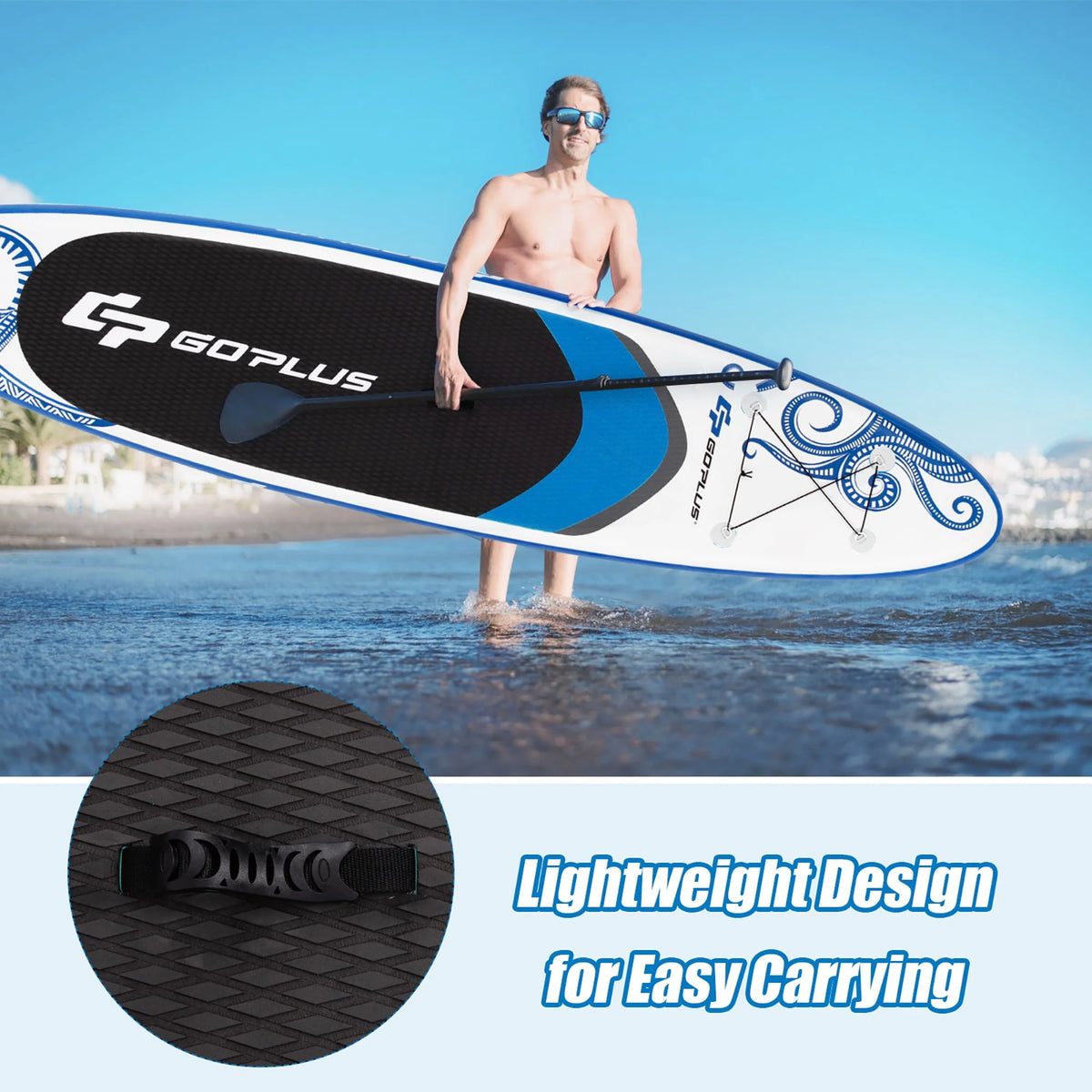 Goplus 10.5’ Inflatable Stand Up Paddle Board 6" Thick SUP W/Carrying Bag Aluminum Paddle