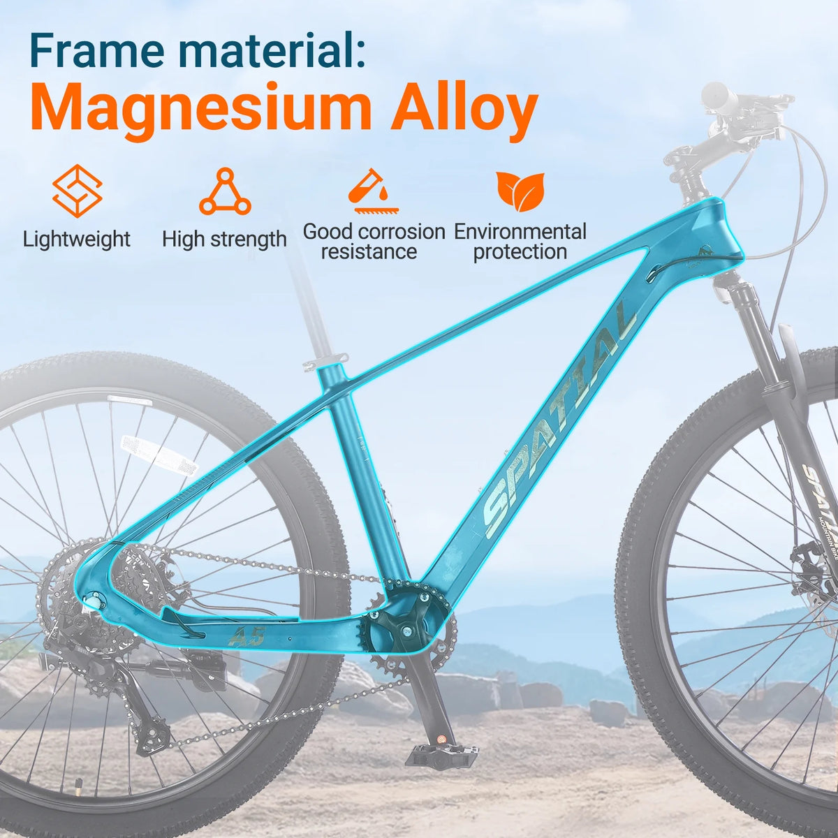 SPATIAL 24/26/27.5/29 inch Mountain Bike,8/21 Speed Lightweight Aluminum Magensium Frame Mountain Bicycle,Fits Men Women Teenagers Adult Disc Brake MTB Bicycle
