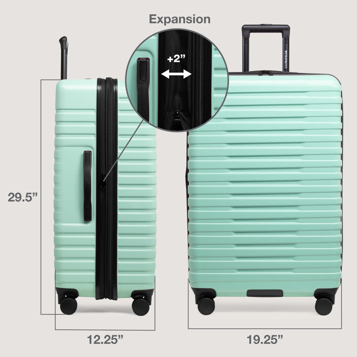 U.S. Traveler Boren Hardside Rugged Spinner Luggage, Lavender, 30" Checked Large