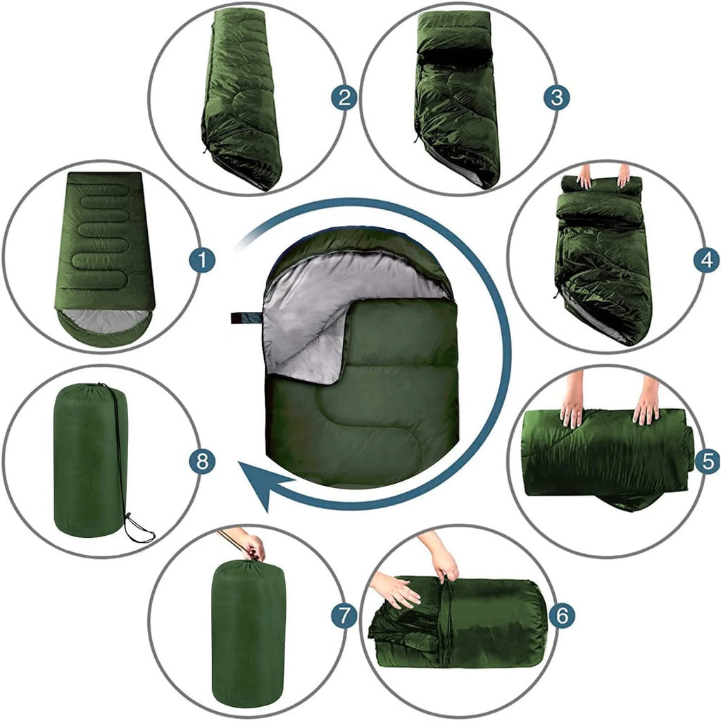 10 Pack Bulk Wholesale of Cold Weather Hooded Sleeping Bags for Adults, Kids, Homeless, Camping, Indoors, Outdoors - 10 Count Hooded Sleeping Bags in Black 71"L x 30"W