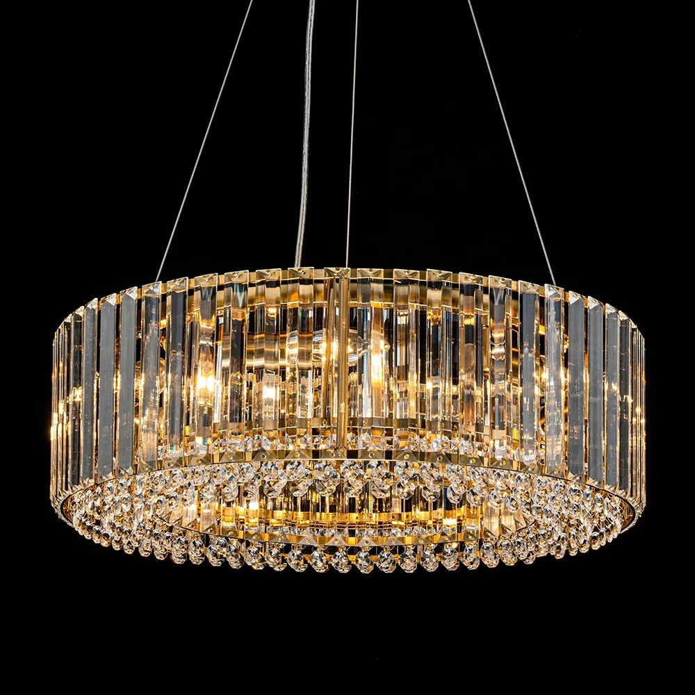 OYIPRO  6 - Light 19.7" Modern Round Crystal Chrome Chandelier Chrome Chrome