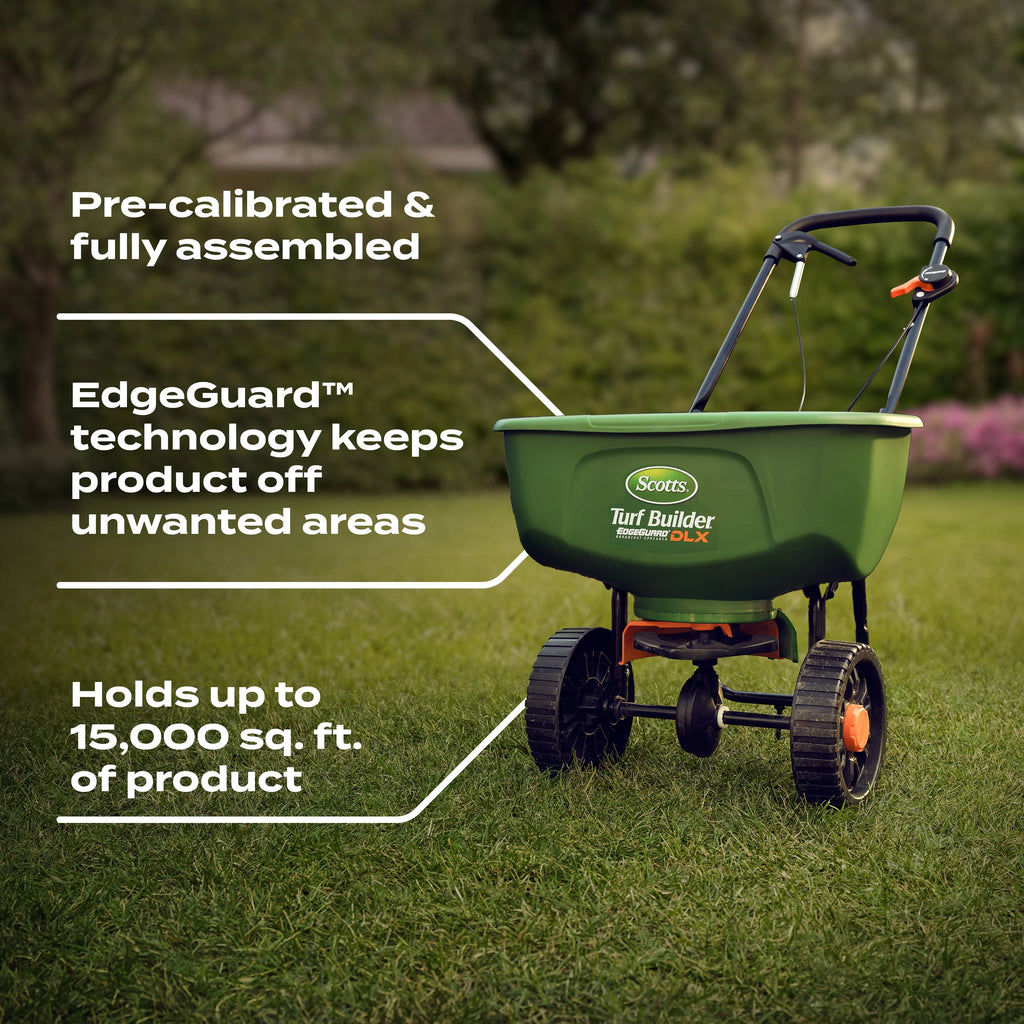 Scotts Turf Builder Bundle for Large Lawns with EdgeGuard DLX Broadcast Spreader
