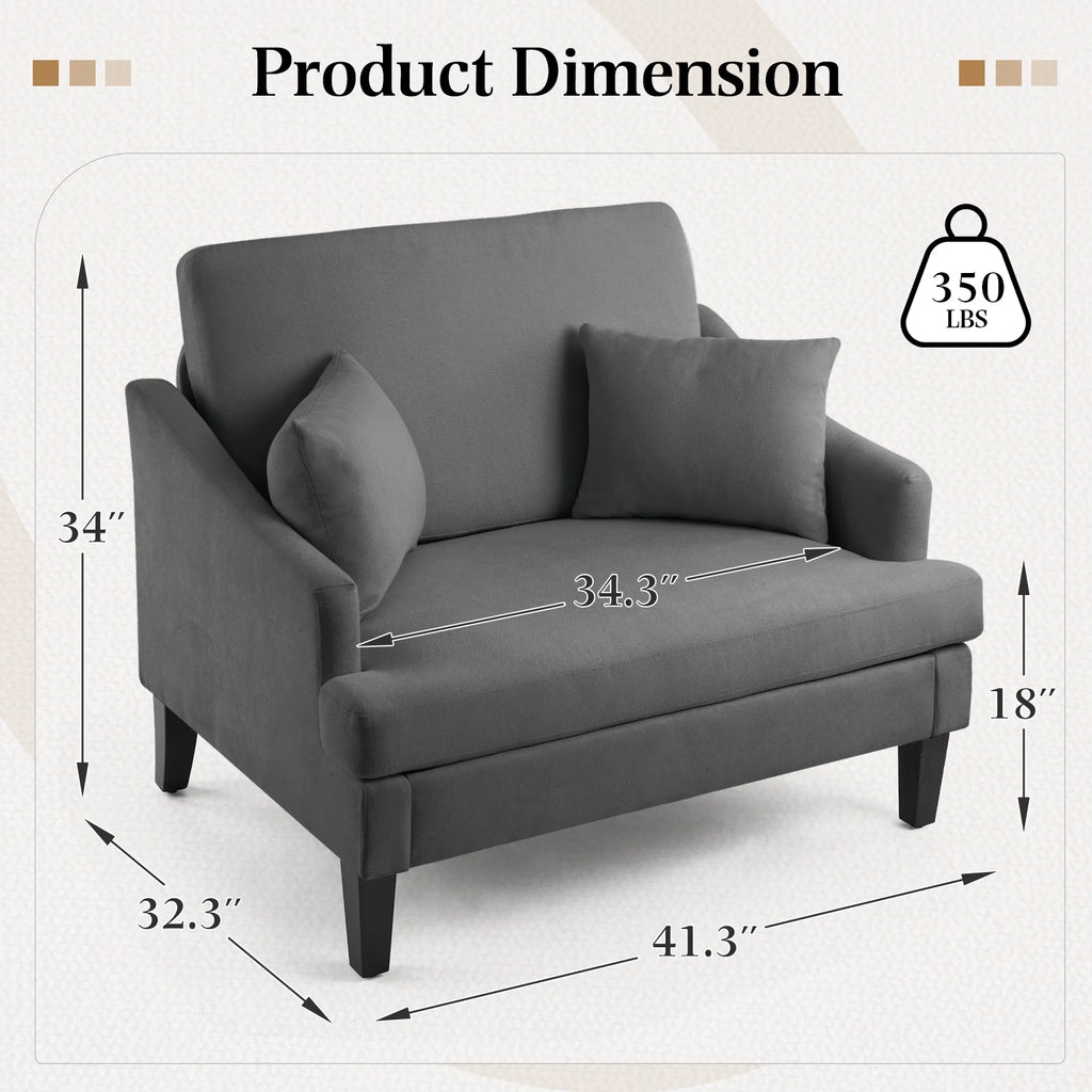 Bezseller Oversized Accent Chair with High Back, Armchair for Living Room or Bedroom, Beige
