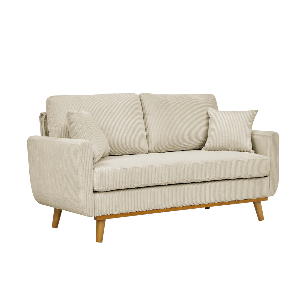 Aukfa 68" Small Sofa Couch Comfy Mid Century Modern Loveseat Sofa for Living Room Bedroom, Cream