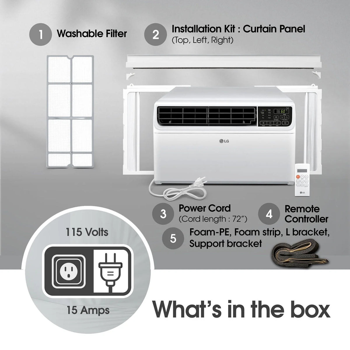 LG 6,000 BTU 250 Sq ft Dual Inverter New Smart Window Air Conditioner, LW6023IVSM