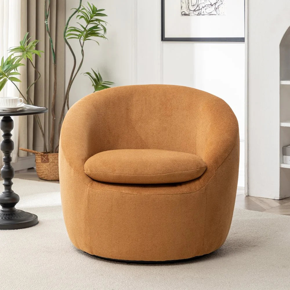 Roundhill Furniture Winnie Modern Barrel Chair, 360 Swivel