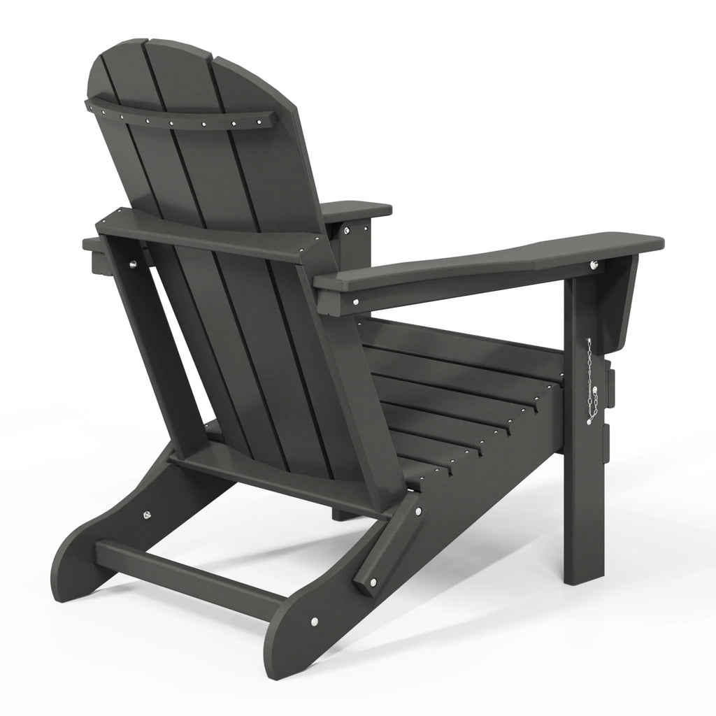 Westintrends Outdoor Folding HDPE Adirondack Chair, Patio Seat, Weather Resistant, Dark Brown