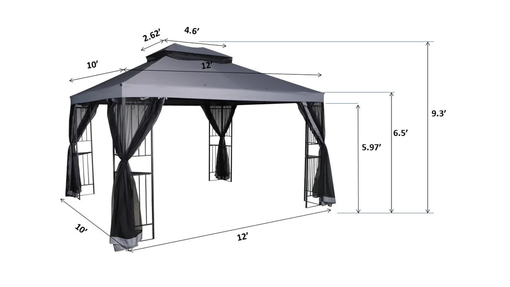 Mainstays 10' x 10' Easy Assembly Outdoor Furniture Patio Gazebo