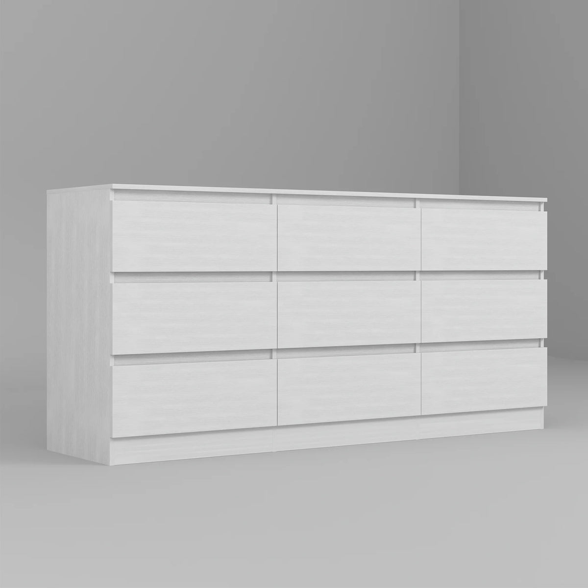 Resenkos Mid Century Modern 8 Drawer Dresser for Bedroom with Hidden Handle White