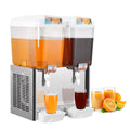 TROPOW Commercial Beverage Dispenser, 2 Tanks ,Juice Dispenser, 380W Stainless Steel Food Grade Lemonade Dispenser With Thermostat Controller, Drink Dispensers for Parties Restaurant