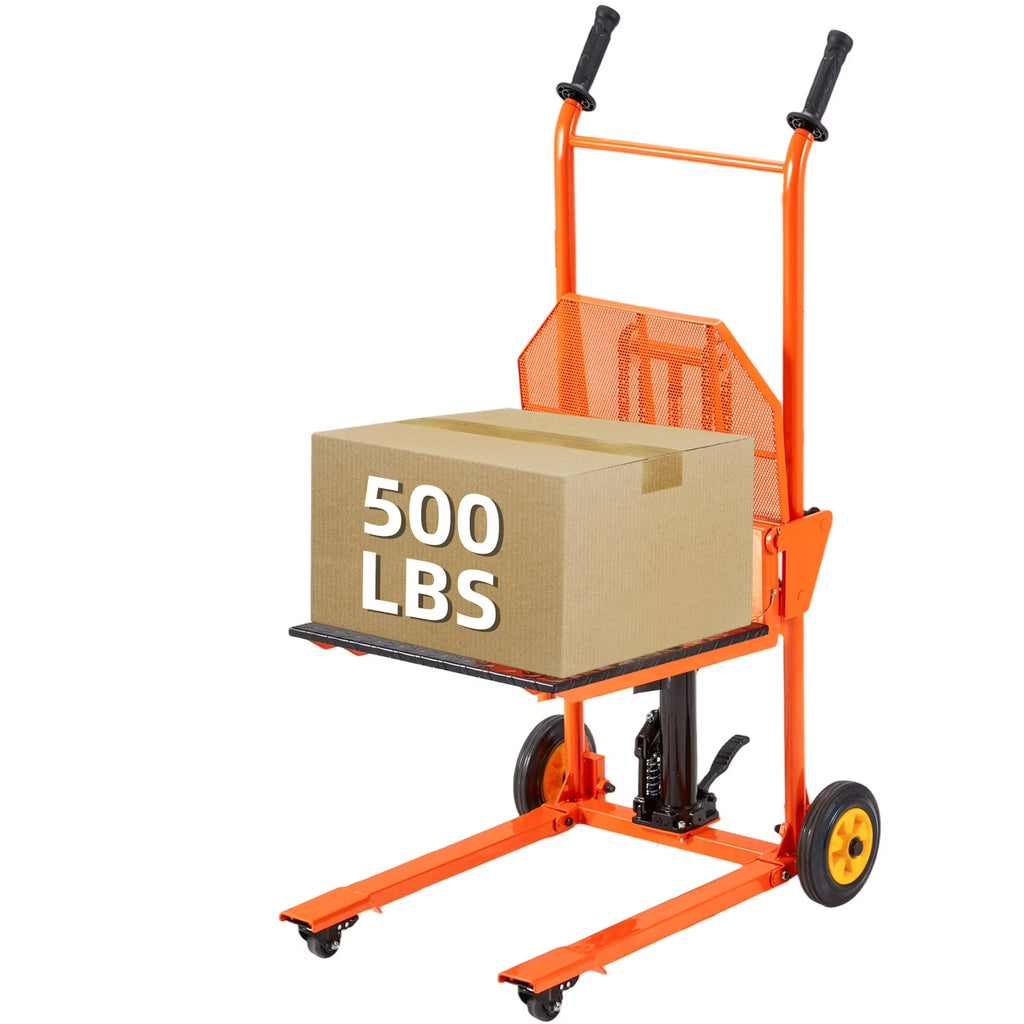 AECOJOY Hydraulic Material Lift Pallet Truck 500 Lbs,Lift Table Cart,32" Max Lift Height Pallet Truck Jack with Lockable Swivel Casters Ideal for Warehouse, Workshop and Garage Use