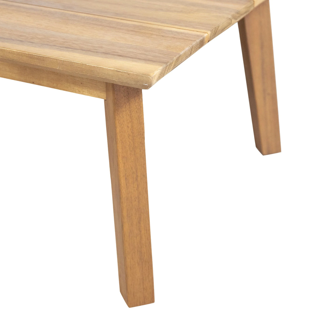 Morrow Outdoor Acacia Wood 4 Seater Chat Set with Cushions, Teak, Mixed Brown, and Beige