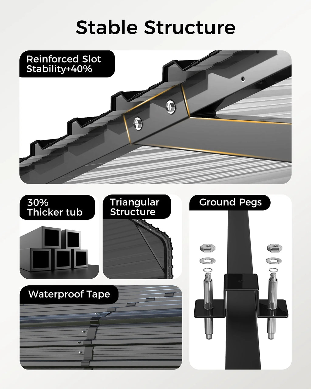 12x20FT Heavy Duty Metal Carport - Galvanized Steel Roof, Reinforced Frame, High Wind & Snow Rating - Shelter for Cars, Trucks, Boats