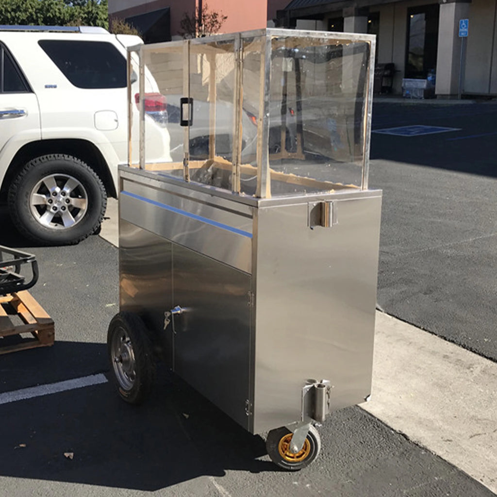 44'' Commercial Street Vendor Carro De Fruta Fruit Cart Concession Stand Street Fruit Cart