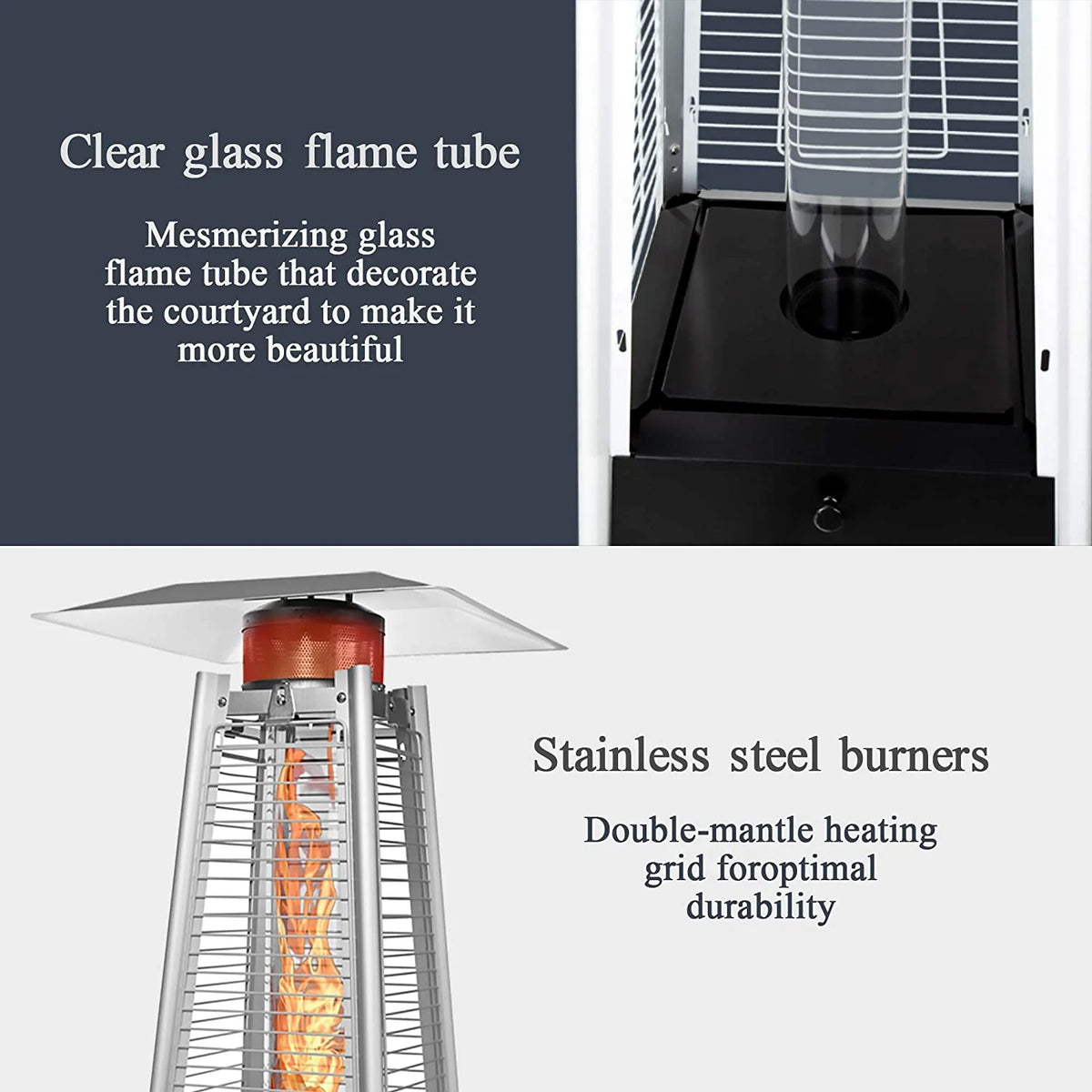 Pamapic 42000 BTU Stainless Steel Propane Patio Heater